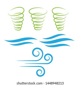 Wind icons nature. Air icons vector set
