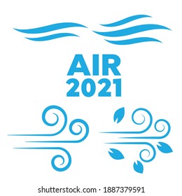 Wind icons nature. Air icons vector set 