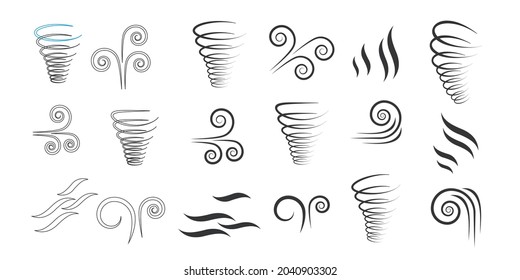 Wind icons nature. Air icons vector set