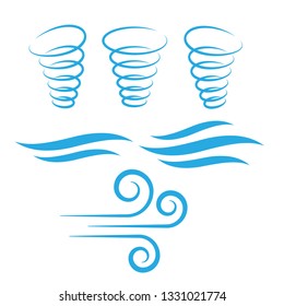 Wind icons nature, cool weather, climate - Vector 