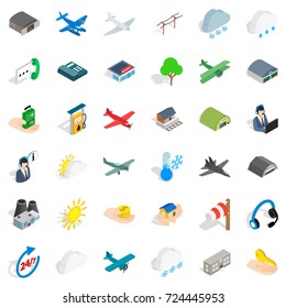Wind icons set. Isometric style of 36 wind vector icons for web isolated on white background