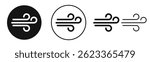 Wind icons set in solid black and stroke line style