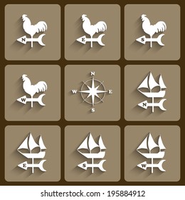 Wind icons set vector illustration