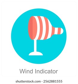Wind Indicator and air icon concept