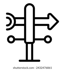 Wind indicator arrow icon outline vector. Spinner device. Toy pin wind