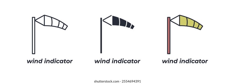 wind indicator icon. wind indicator Symbol sign for mobile concept and web design. Vector icon, Logo illustration, Vector graphics