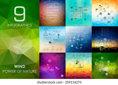 wind infographic with unfocused background