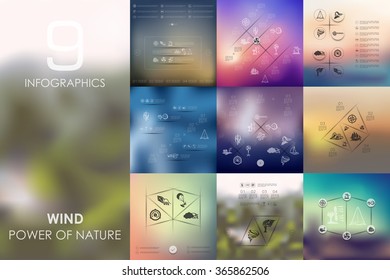 wind infographic with unfocused background