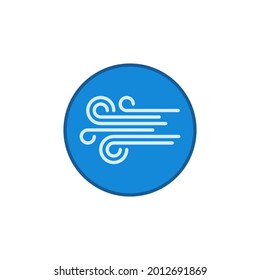 Wind inside Circle vector concept blue creative icon or design element