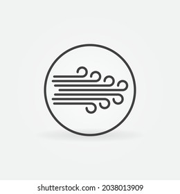 Wind inside Circle vector concept icon or sign in outline style