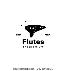 wind instrument logo illustration, flutes silhouette suitable for music stores and communities