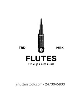 wind instrument logo illustration, flutes silhouette suitable for music stores and communities