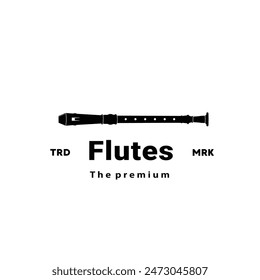 wind instrument logo illustration, flutes silhouette suitable for music stores and communities