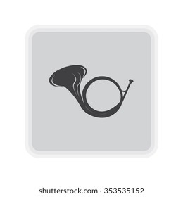 Wind instrument. Trumpet icon, vector illustration.