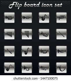 wind instruments vector flip mechanical icons for user interface design