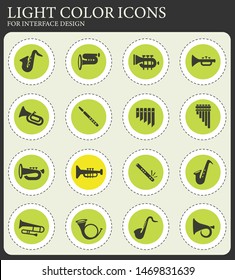 wind instruments web icons for user interface design