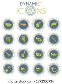 wind instruments web icons for user interface design