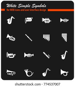 wind instruments web icons for user interface design