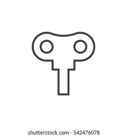 Wind up key line icon, outline vector sign, linear pictogram isolated on white. Symbol, logo illustration