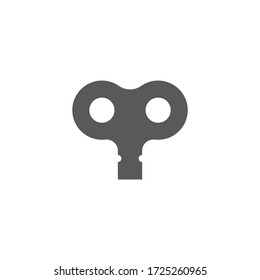 Wind up key vector icon symbol lock isolated on white background