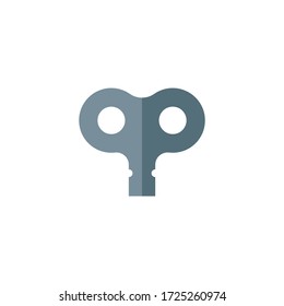 Wind up key vector icon symbol lock isolated on white background
