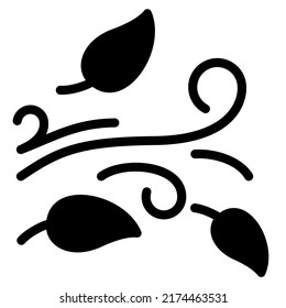 wind leaf flying empty state single isolated icon with solid shape style