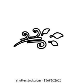 wind and leaves sign icon. Element of Weather for mobile concept and web apps icon. Outline, thin line icon for website design and development, app development