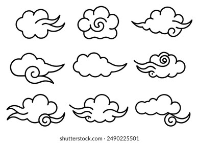 Wind Line Art Design Illustration Whirlwind Handzeichnung