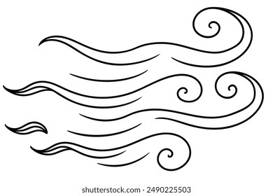 Línea de viento Diseño de arte Ilustración Movimiento de aire Dibujo