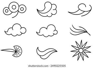 Wind Line Art Design Illustration Gentle Breeze Drawing