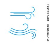 Wind line icon breeze air logo. Wind fart blow vector icon symbol motion design