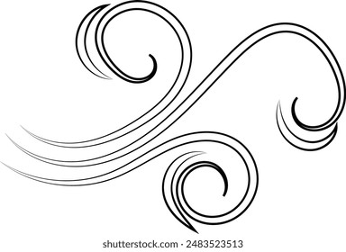 Wind line icon breeze air logo. Wind fart blow vector icon symbol motion design