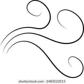 Wind line icon breeze air logo. Wind fart blow vector icon symbol motion design