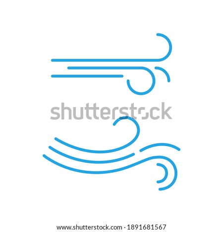 Wind line icon breeze air logo. Wind fart blow vector icon symbol motion design