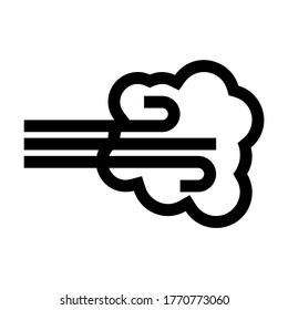 Wind. Line Icon With Different Color Background.