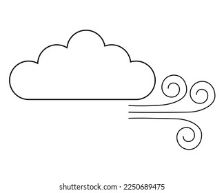 Wind linear icon. Cold fresh air swirl. Whirlwind. Good smell, evaporation. Thin line customizable illustration. Contour symbol. Vector isolated outline drawing. Editable stroke