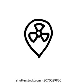wind location icon in vector. Logotype - Doodle