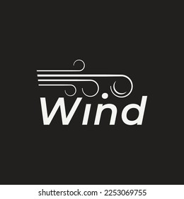 wind logo concept on black background