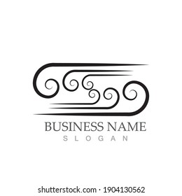 diseño de ilustración vectorial del símbolo del logotipo del viento
