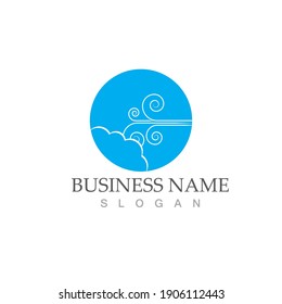 diseño de ilustración vectorial del símbolo del logotipo del viento