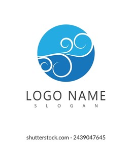 Wind logo vector symbol design