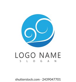 Wind logo vector symbol design