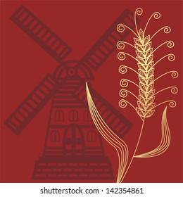 Wind mail wheat pattern vector illustration