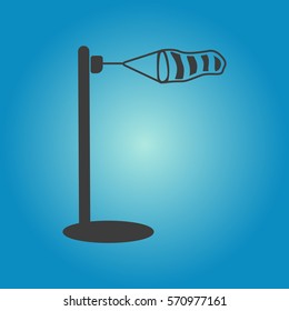 Wind measurement icon. Flat vector illustration in black on white background. EPS 10