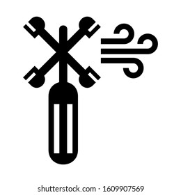 wind meter icon isolated sign symbol vector illustration - high quality black style vector icons
