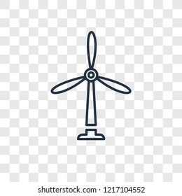 Wind mill concept vector linear icon isolated on transparent background, Wind mill concept transparency concept in outline style