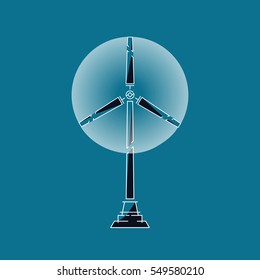 Wind Mill, Energy Turbine Icon. Vector, Illustration