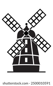 wind mill farm,. Village and agriculture old windmill towers in rural country farm, 