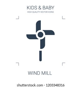 wind mill icon. high quality filled wind mill icon on white background. from kids baby collection flat trendy vector wind mill symbol. use for web and mobile