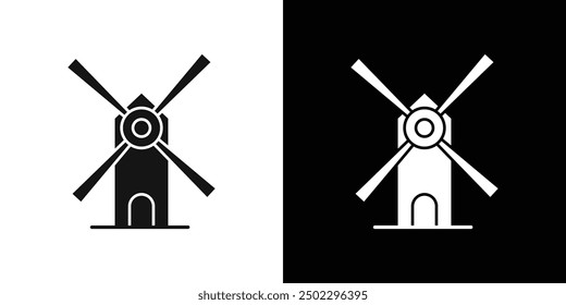 Windmühle, Symbol, Logo, Vektor